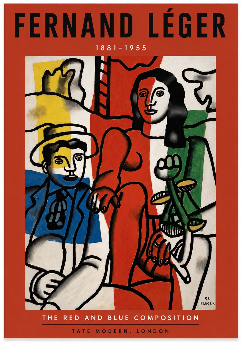 Fernand Léger The Red and Blue Composition No2 - Affiche