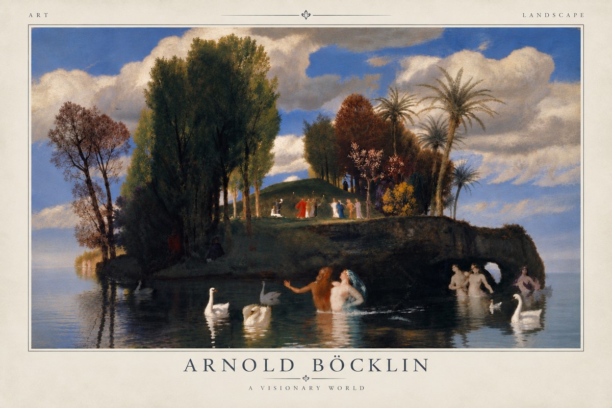 Arnold Böcklin The Island of Life No5 - Affiche