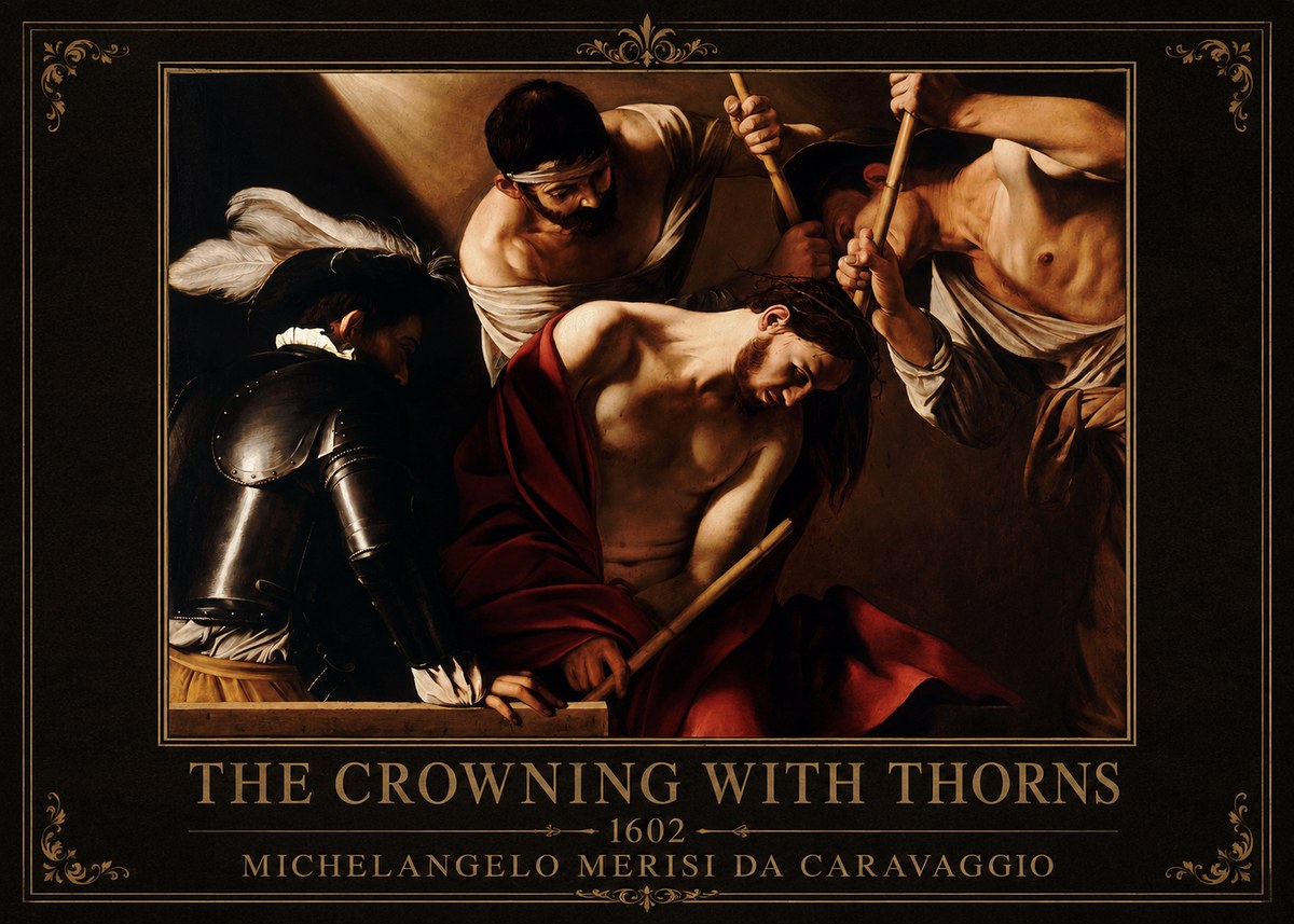 Michelangelo Merisi da Caravaggio The Crowning with Thorns II No1 - Affiche