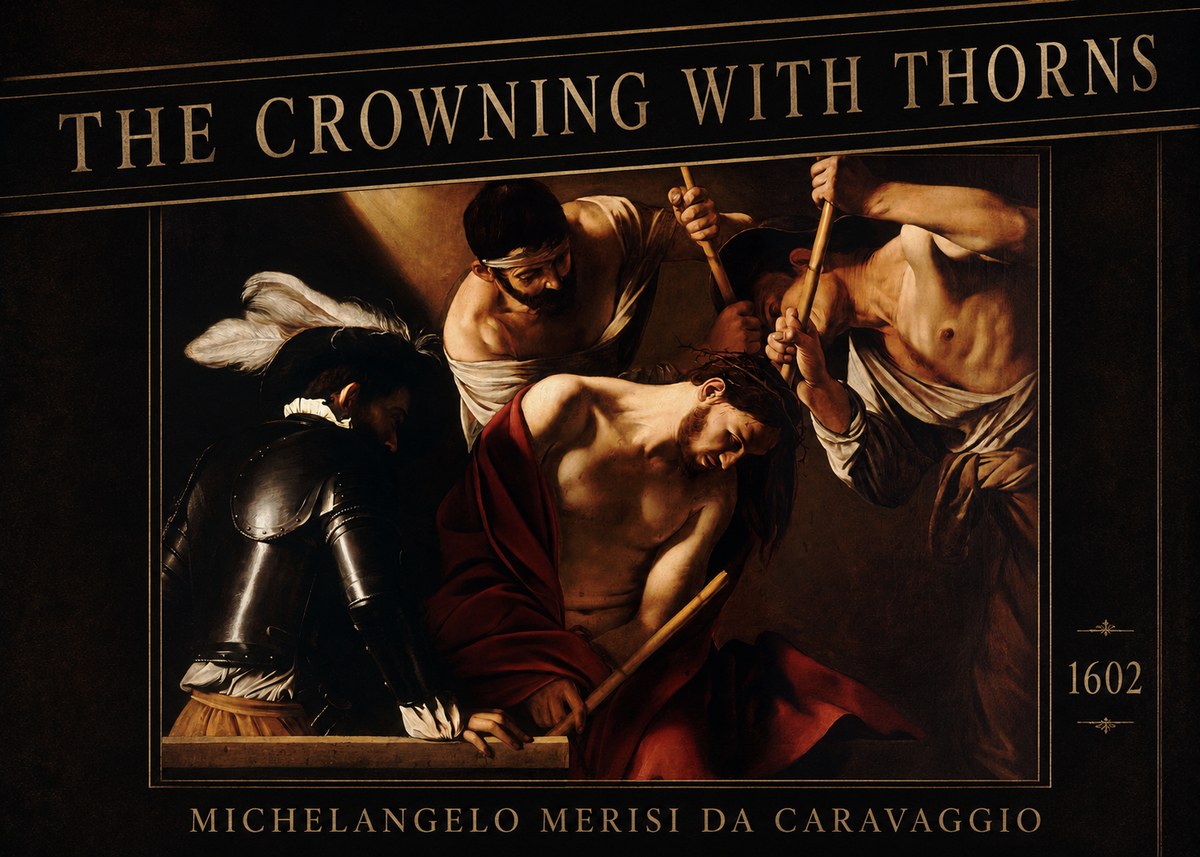 Michelangelo Merisi da Caravaggio The Crowning with Thorns II No2 - Affiche