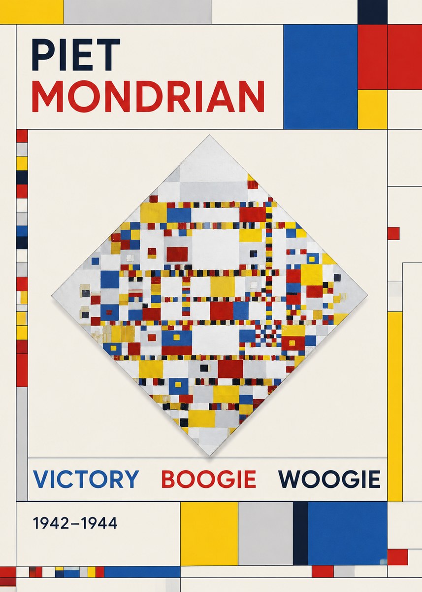 Piet Mondrian Victory Boogie Woogie No1 - Affiche