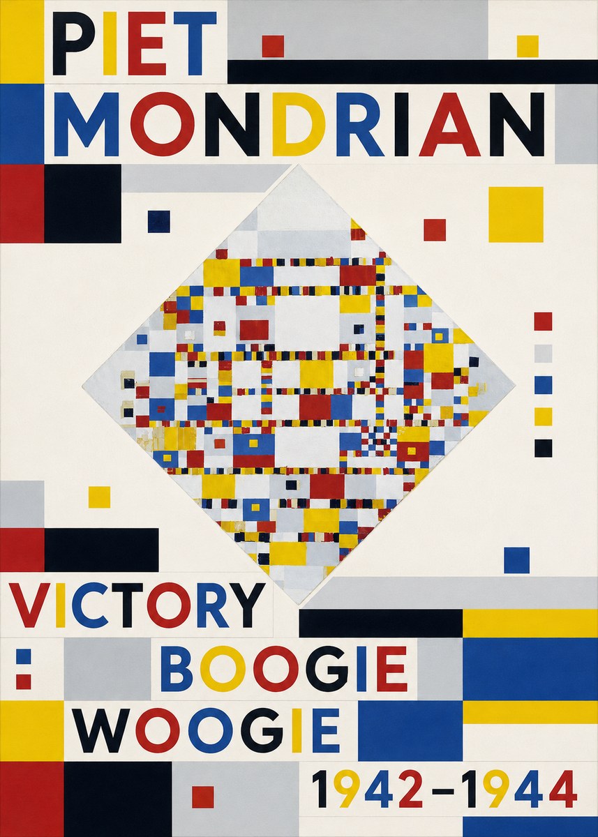 Piet Mondrian Victory Boogie Woogie No3 - Affiche