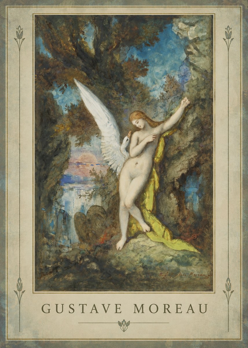Gustave Moreau Leda and the Swan No2 - Affiche