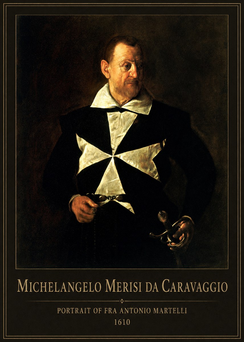 Michelangelo Merisi da Caravaggio Portrait of Fra Antonio Martelli No1 - Affiche