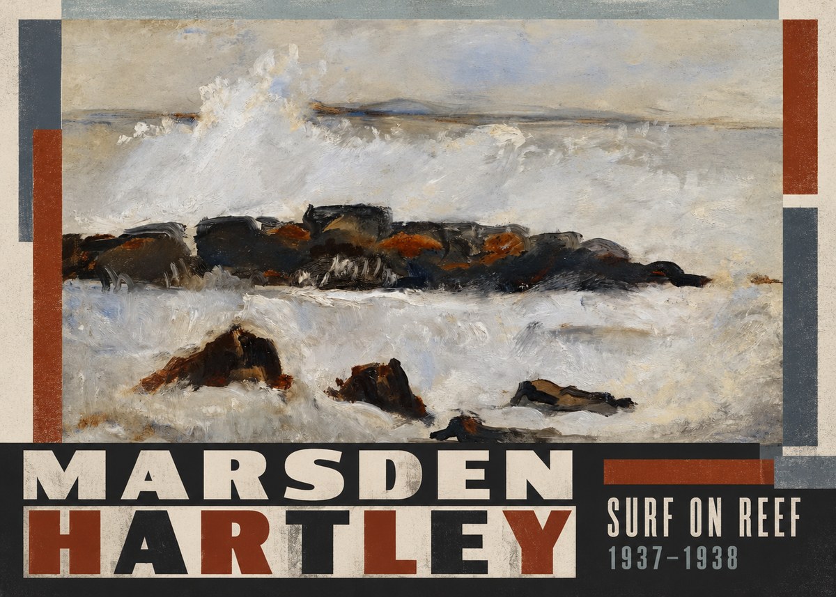 Marsden Hartley Surf on Reef No5 - Affiche