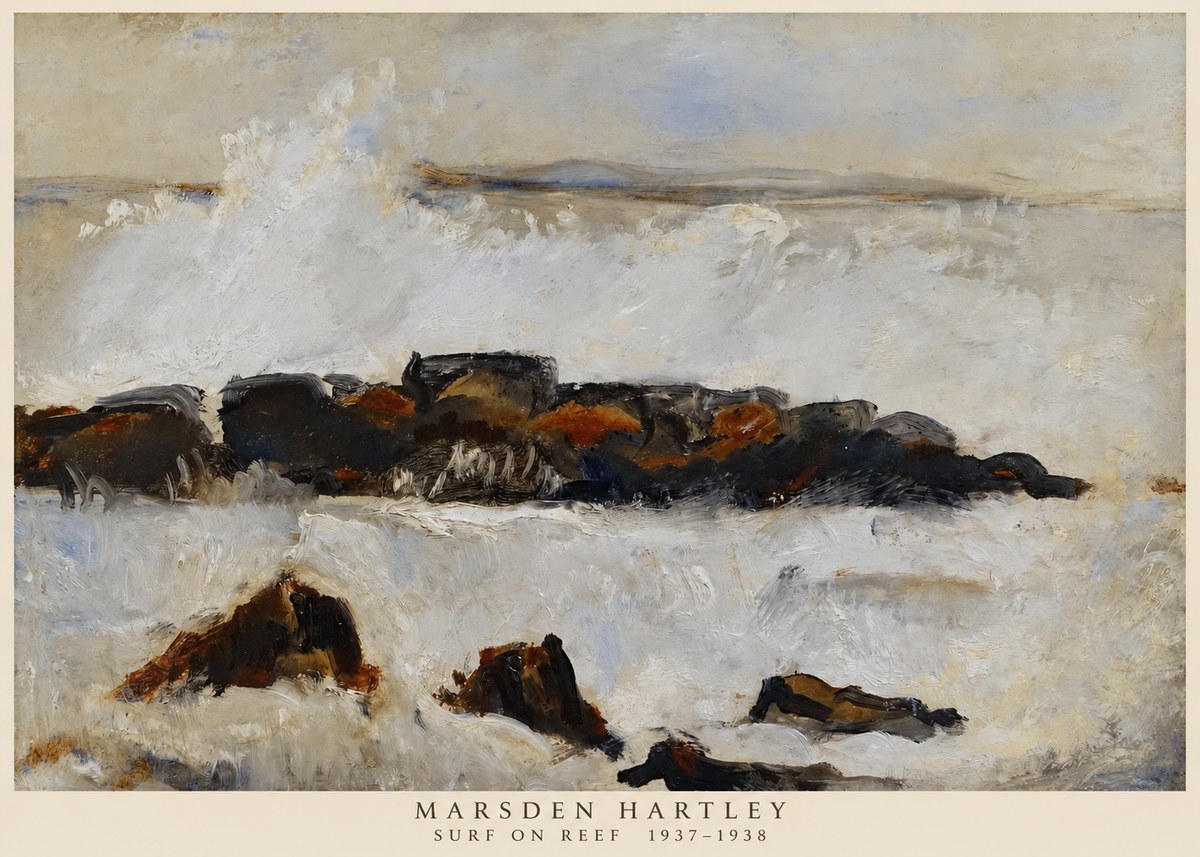 Marsden Hartley Surf on Reef No6 - Affiche