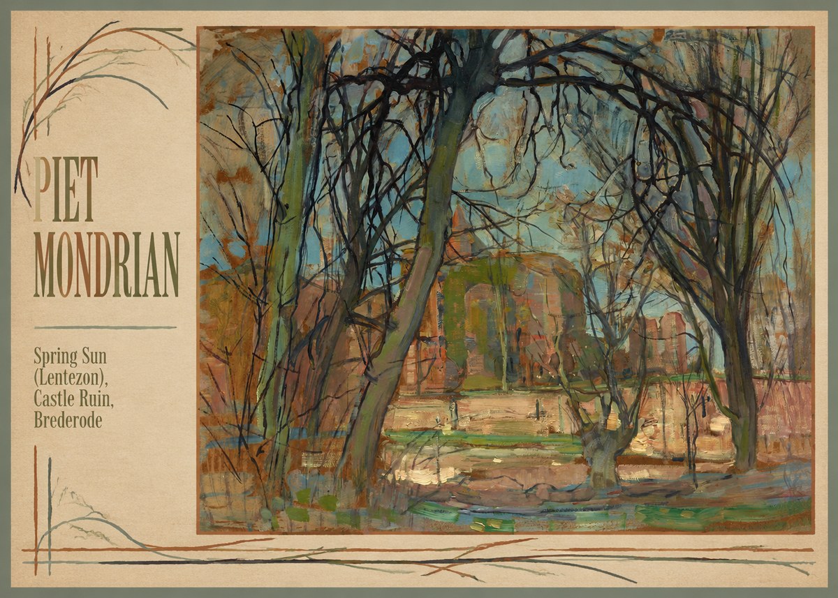 Piet Mondrian Spring Sun (Lentezon), Castle Ruin, Brederode No1 - Affiche