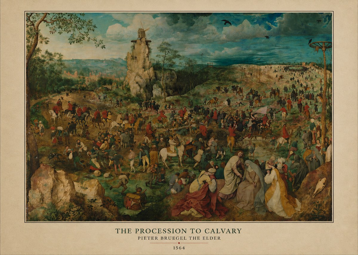 Pieter Bruegel The Processsson to Calvary No4 - Affiche