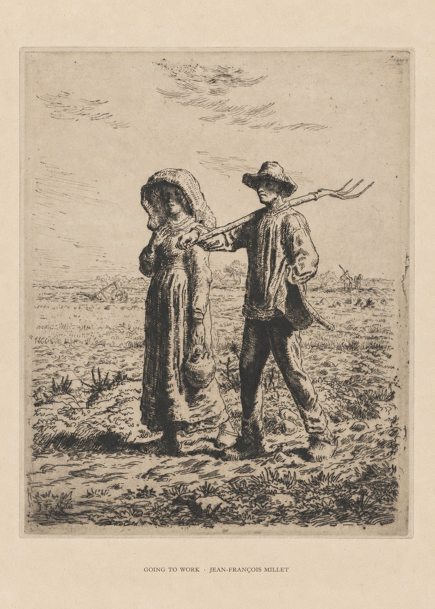Jean-François Millet Going to Work No6 - Affiche
