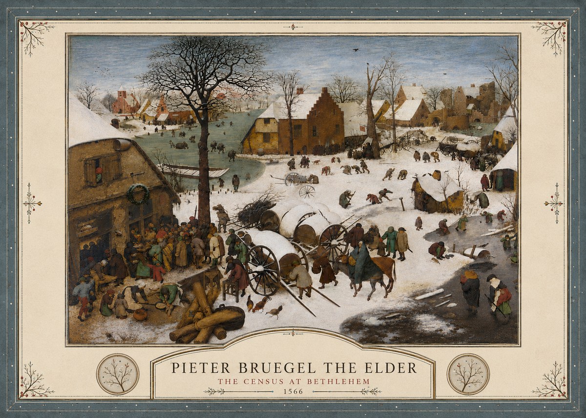 Pieter Bruegel The Census at Bethlehem IV No4 - Affiche