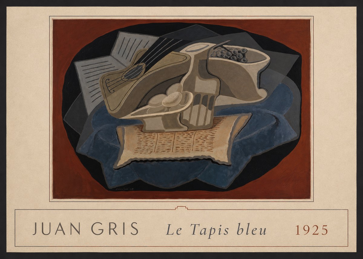 Juan Gris Le Tapis Bleu No4 - Affiche