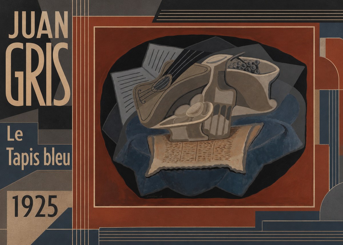 Juan Gris Le Tapis Bleu No5 - Affiche