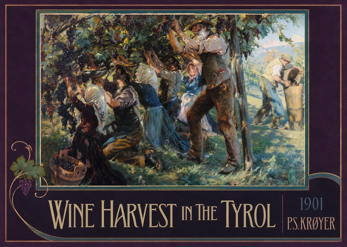 P.S. Krøyer Wine Harvest in the Tyrol No3 - Affiche