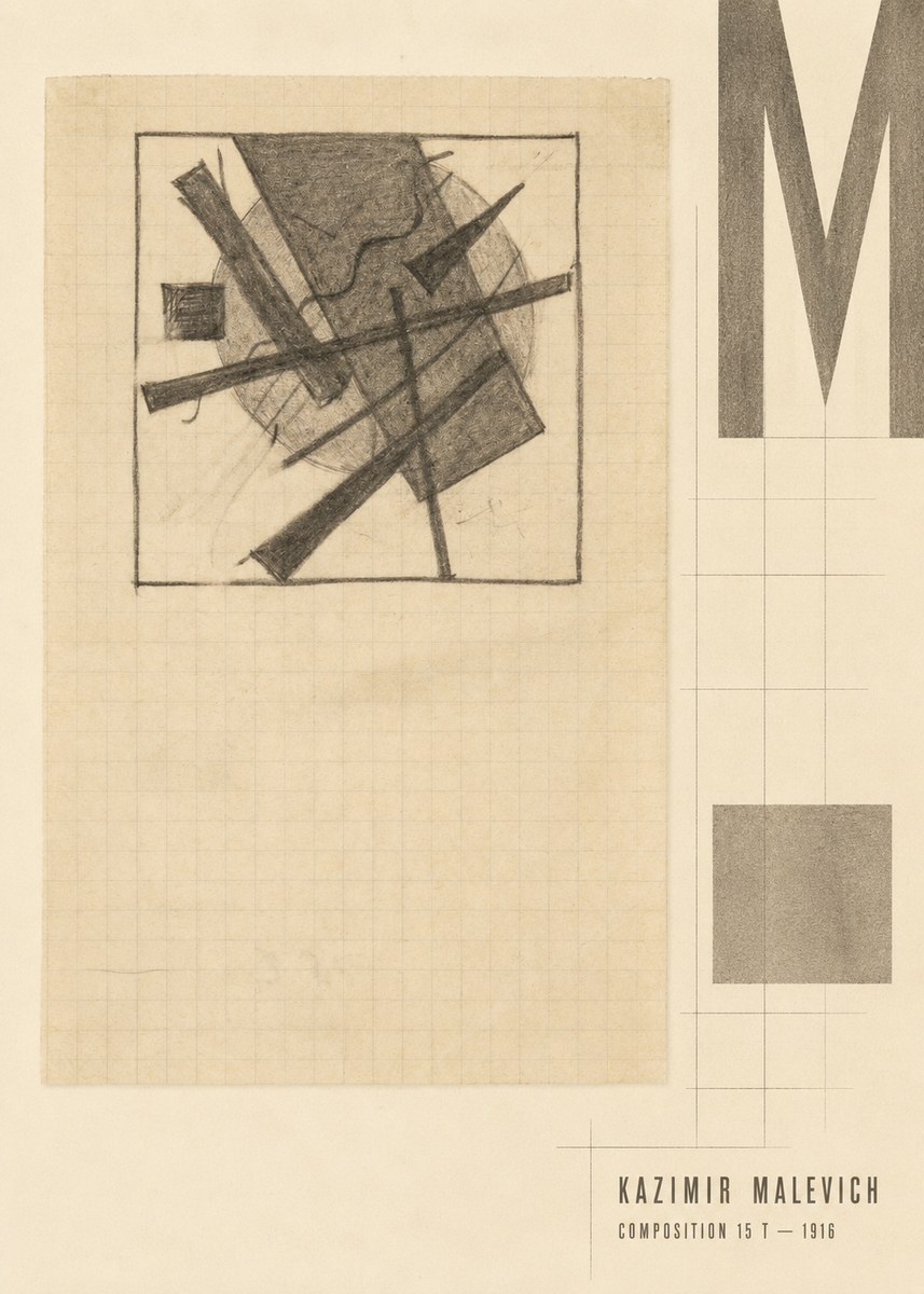 Kazimir Malevich Composition 15 T - 1916 No5 - Affiche