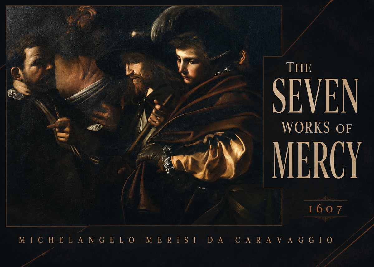 Michelangelo Merisi da Caravaggio The Seven Works of Mercy VI No4 - Affiche