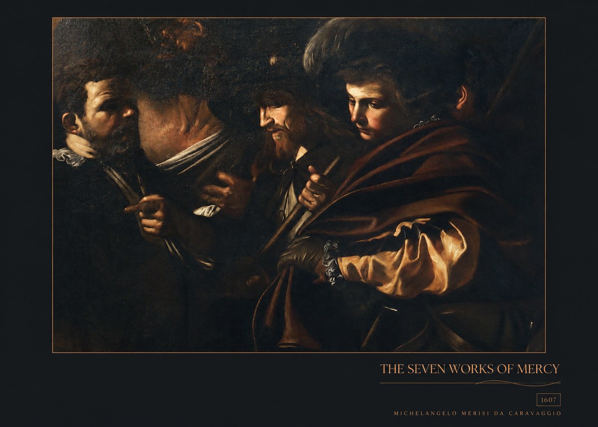 Michelangelo Merisi da Caravaggio The Seven Works of Mercy VI No5 - Affiche