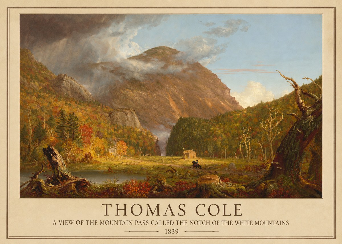 Thomas Cole A View of the Mountain Pass Called the Notch of the White Mountains No1 - Affiche