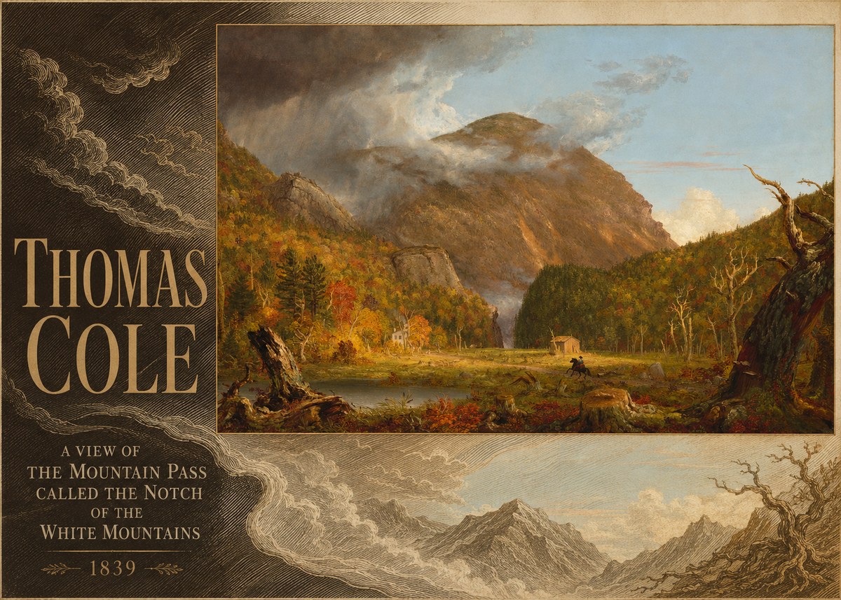 Thomas Cole A View of the Mountain Pass Called the Notch of the White Mountains No6 - Affiche