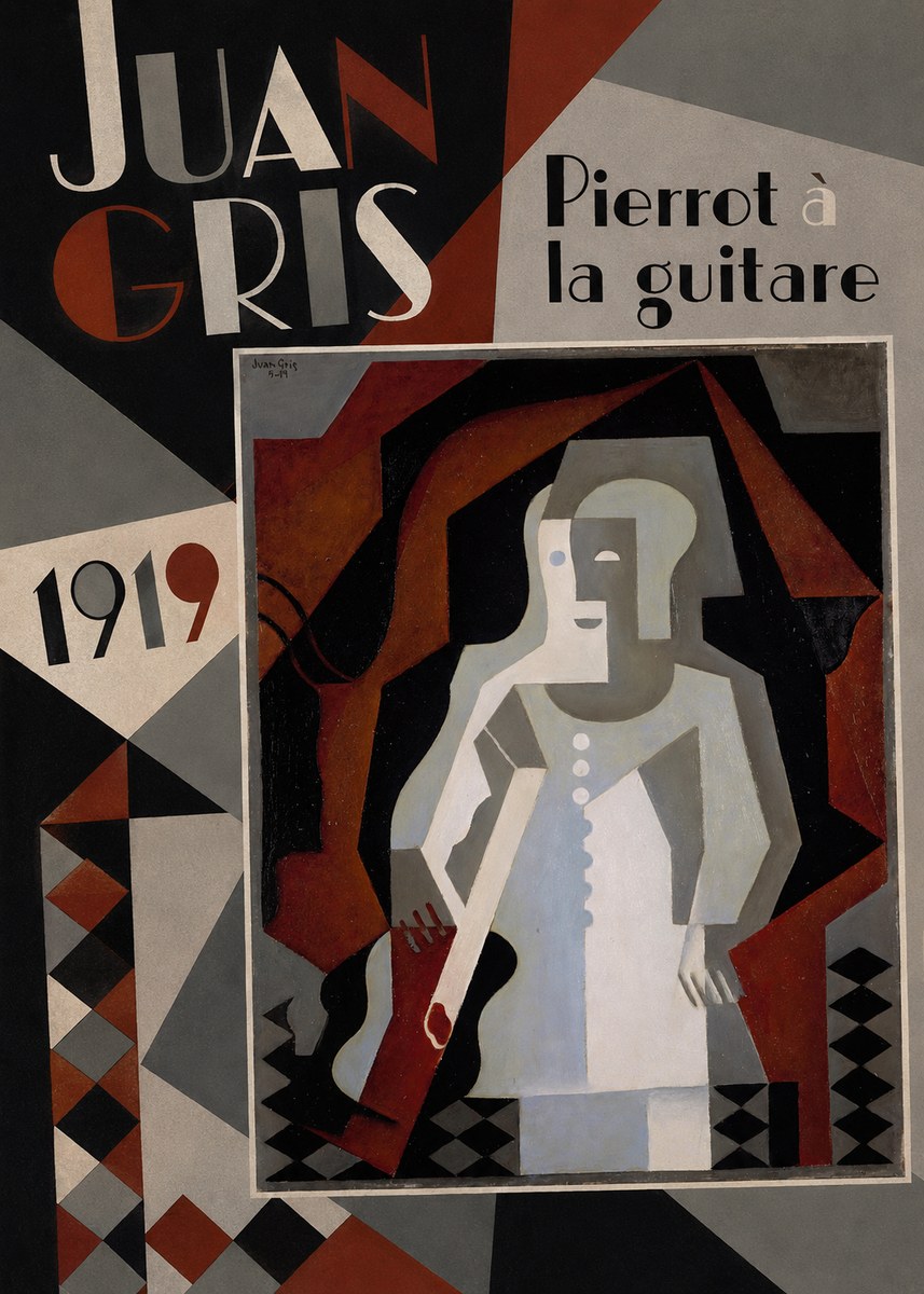 Juan Gris Pierrot À La Guitare No3 - Affiche