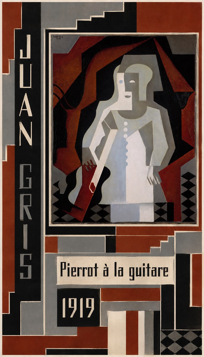 Juan Gris Pierrot À La Guitare No4 - Affiche