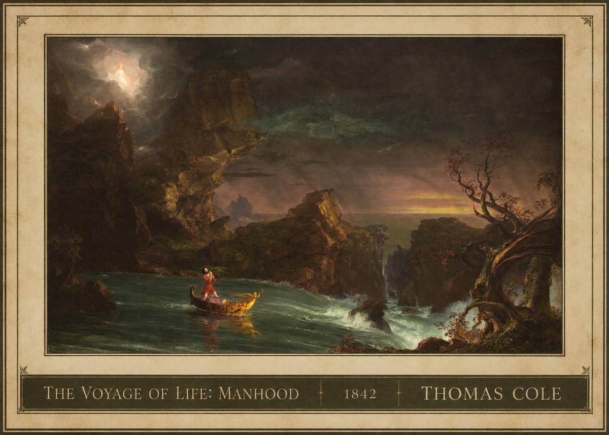 Thomas Cole The Voyage of Life: Manhood III No1 - Affiche