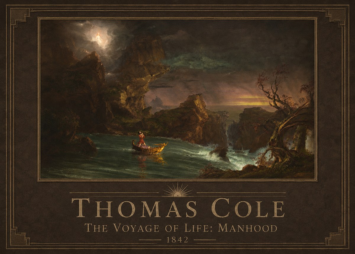 Thomas Cole The Voyage of Life: Manhood III No5 - Affiche