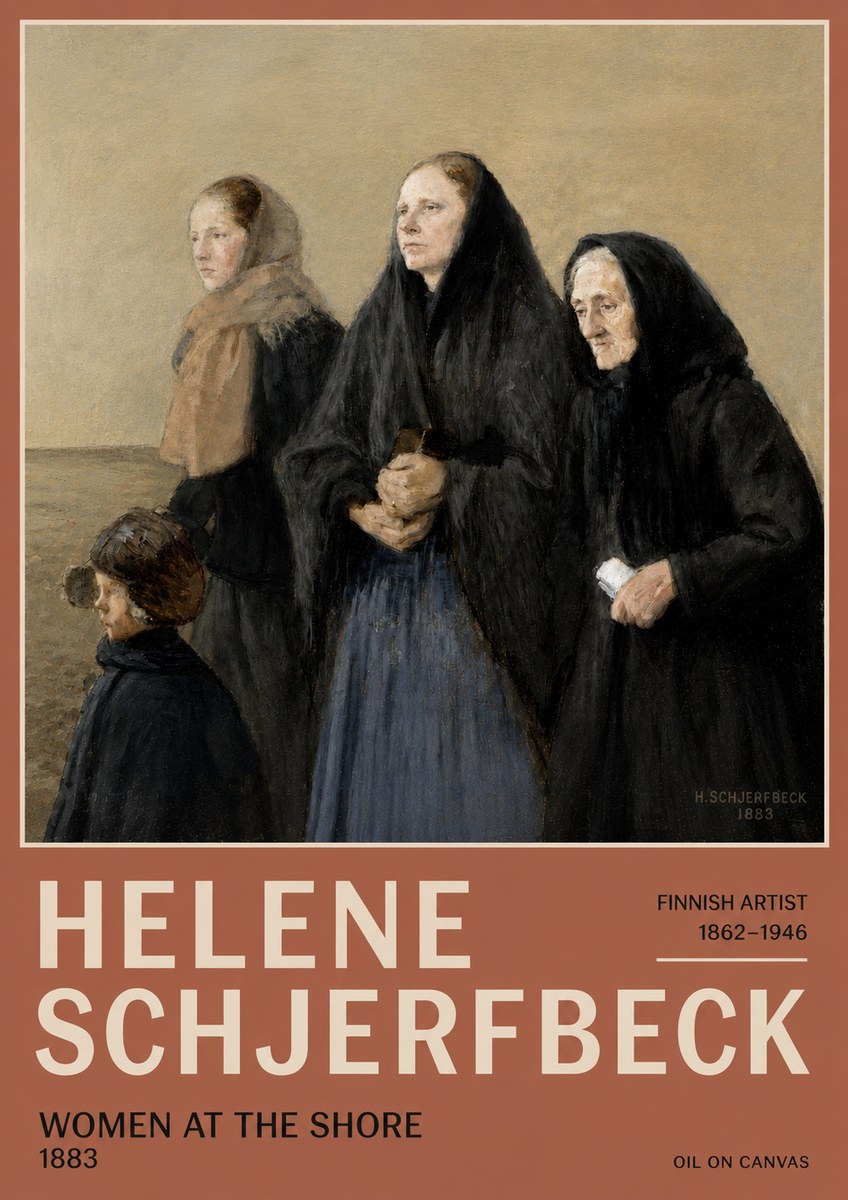 Helene Schjerfbeck Women at the Shore No5 - Affiche