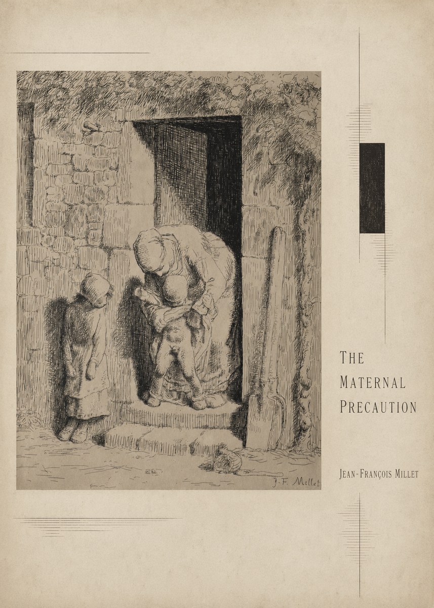 Jean-François Millet The Maternal Precaution No3 - Affiche