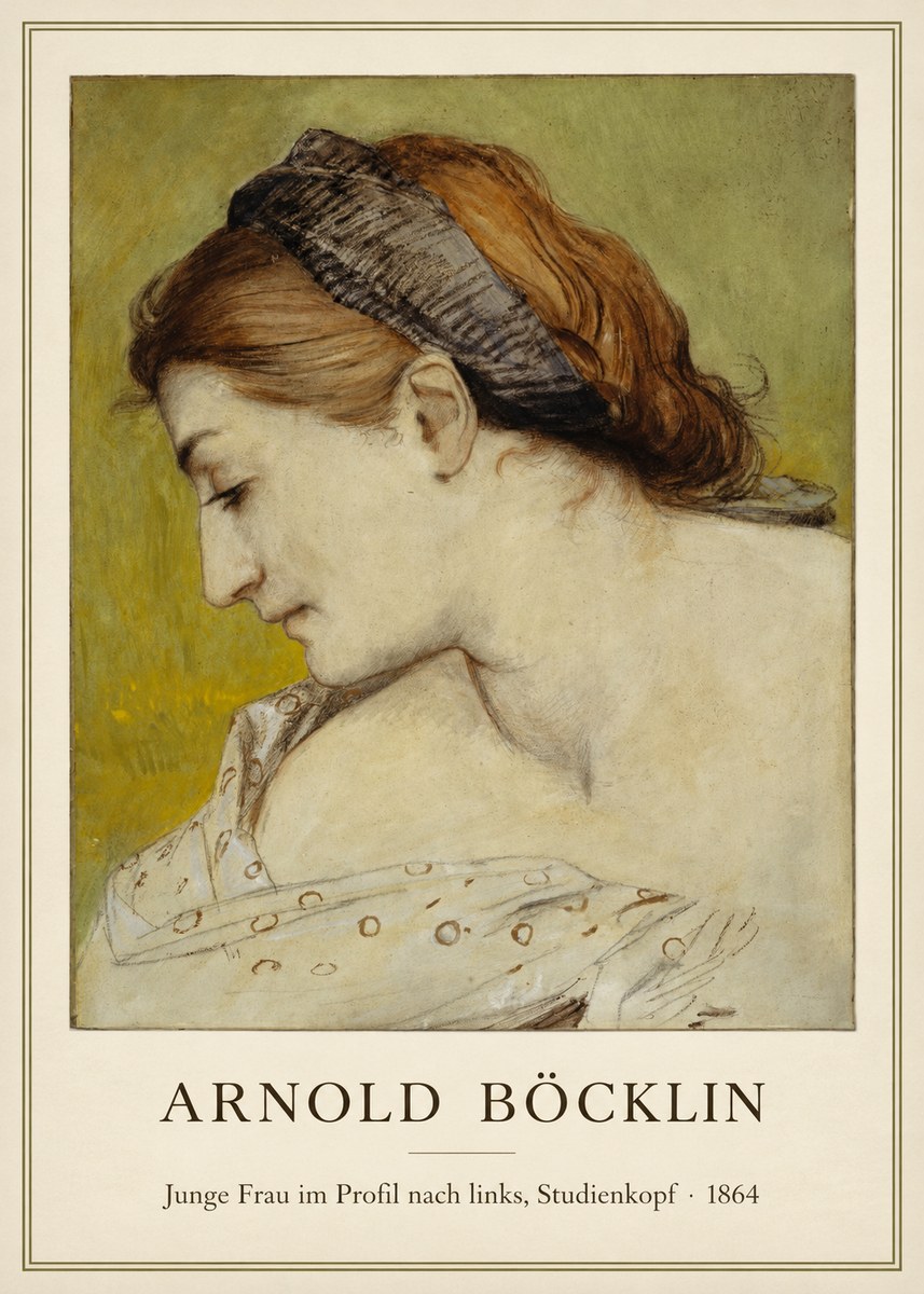 Arnold Böcklin Junge Frau Im Profil Nach Links, Studienkopf No1 - Affiche