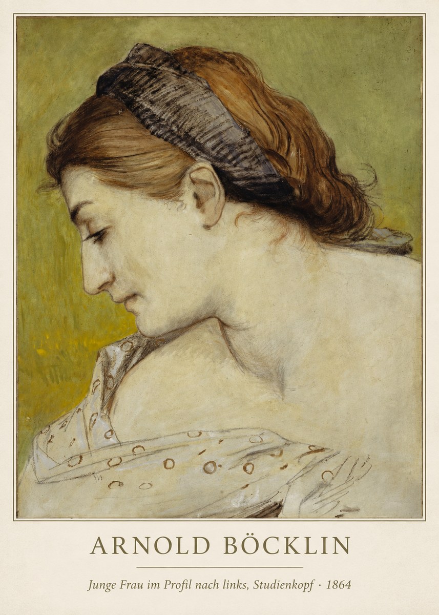 Arnold Böcklin Junge Frau Im Profil Nach Links, Studienkopf No2 - Affiche