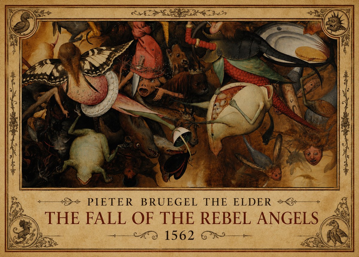 Pieter Bruegel The Fall of the Rebel Angels V No1 - Affiche