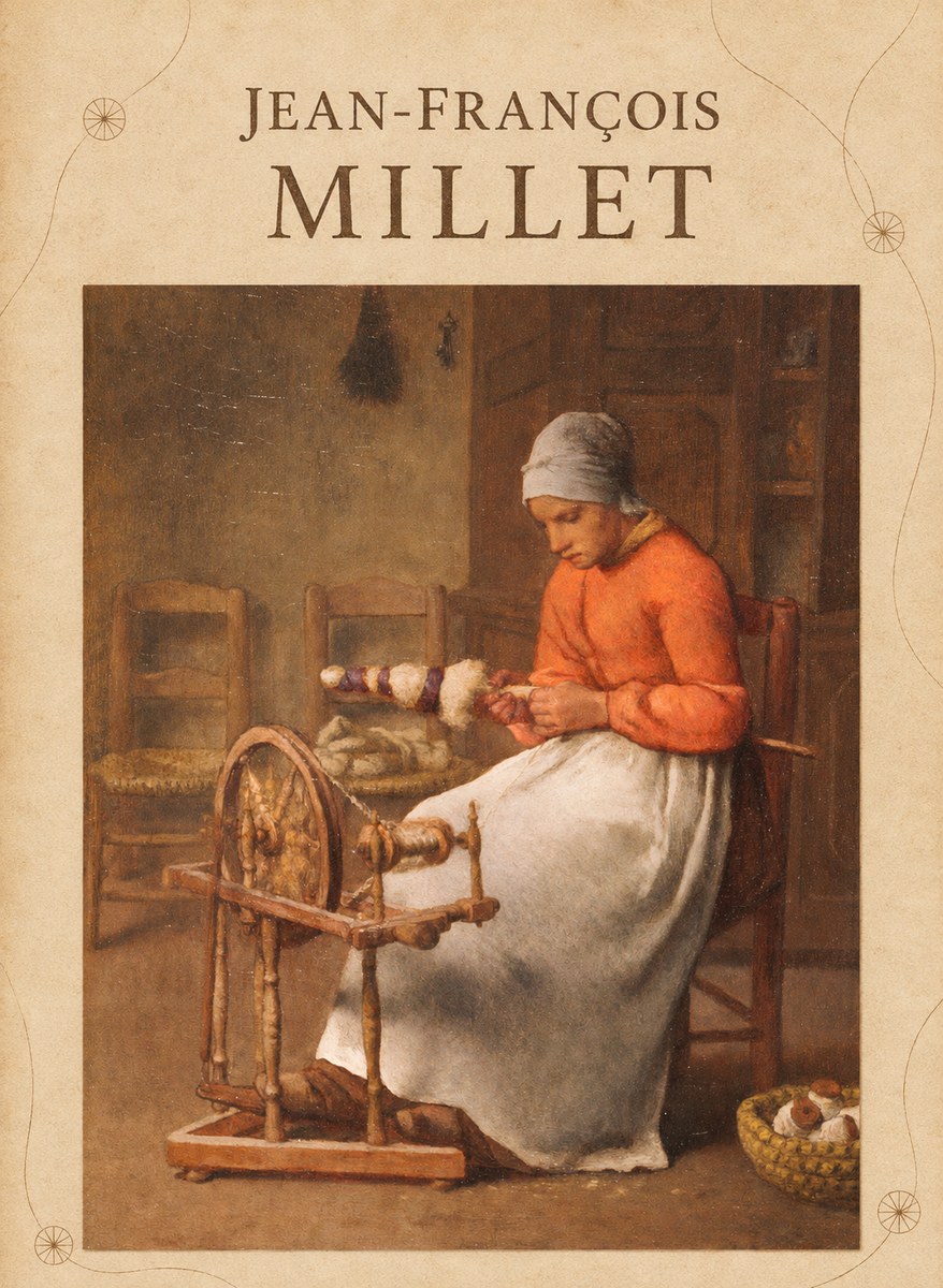 Jean-François Millet Woman Spinning No4 - Affiche