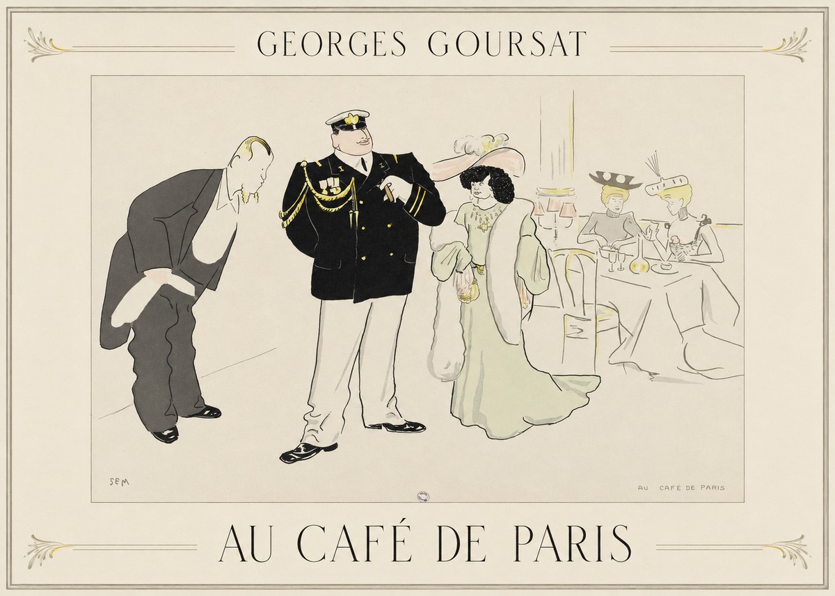 Georges Goursat Au Café De Paris No1 - Affiche