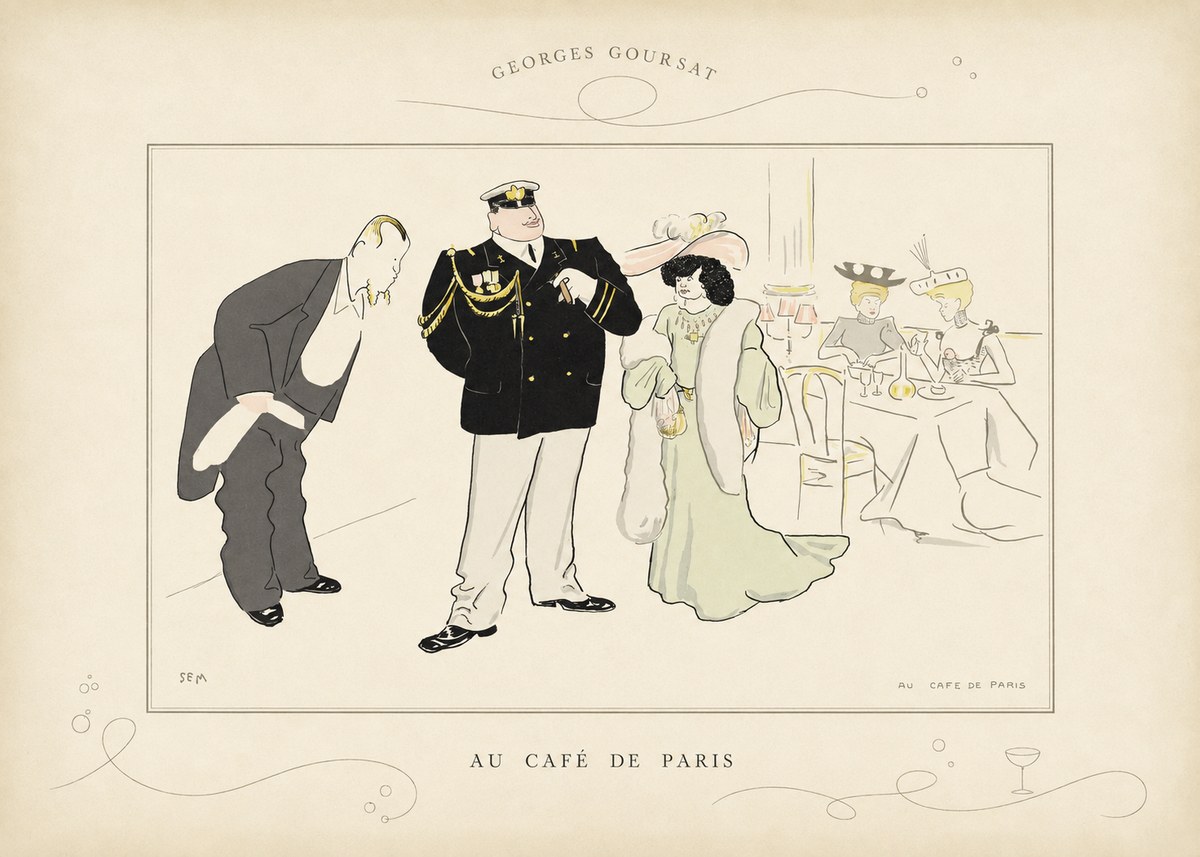 Georges Goursat Au Café De Paris No3 - Affiche