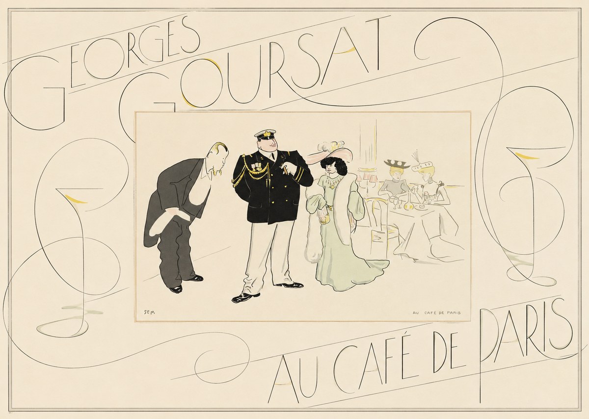 Georges Goursat Au Café De Paris No5 - Affiche