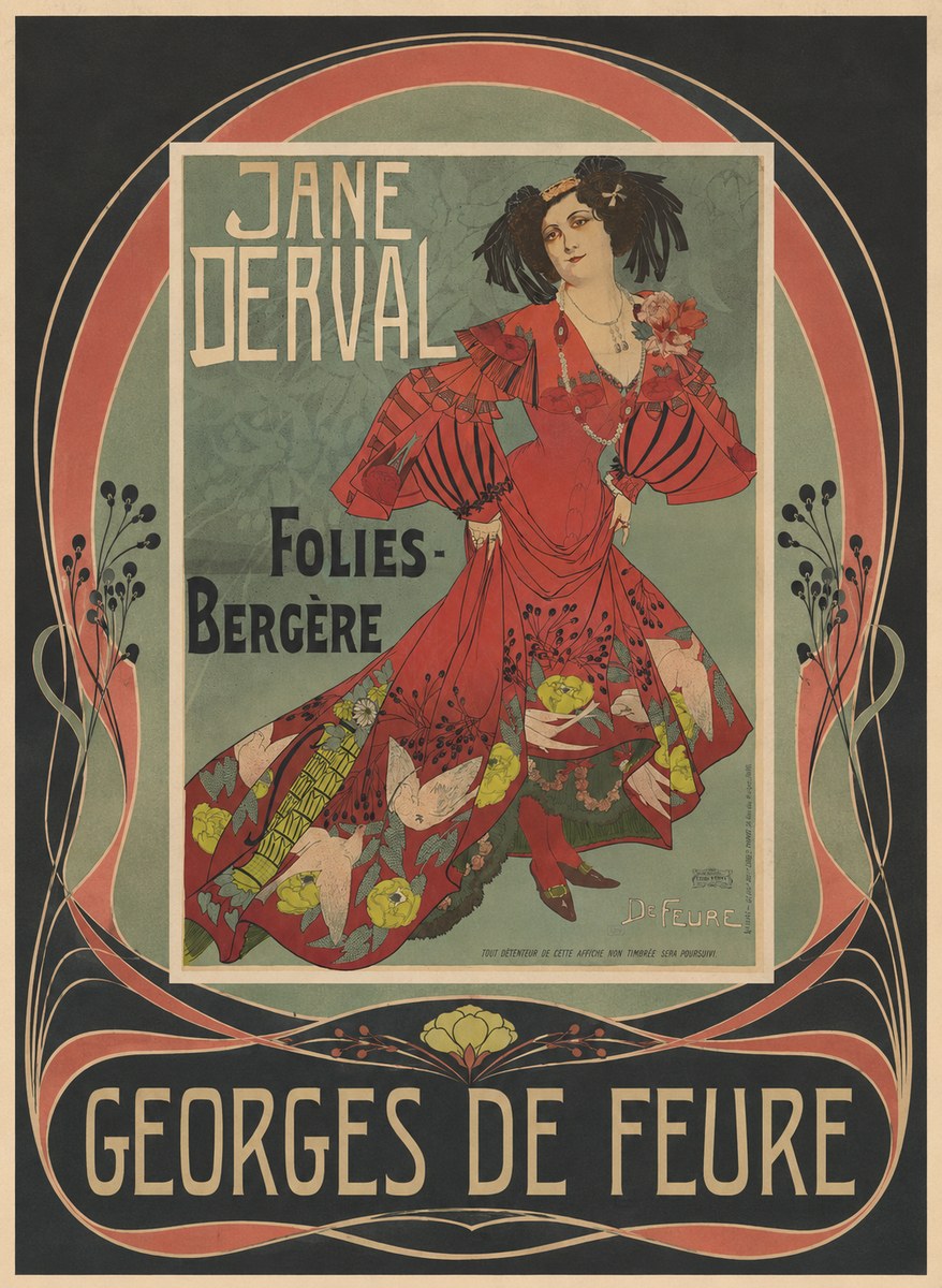 Georges de Feure Jane Derval - Folies-bergère II No4 - Affiche