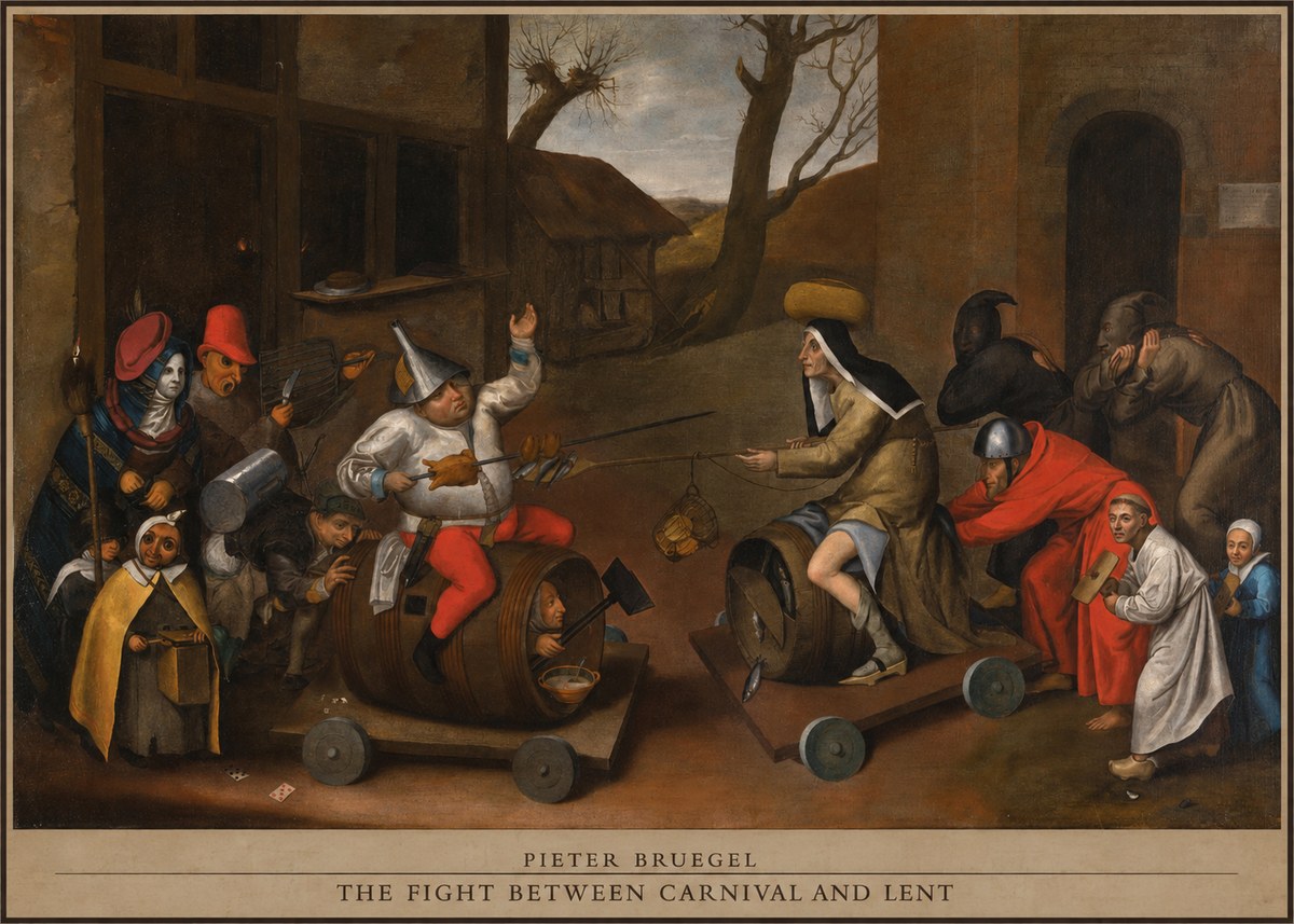 Pieter Bruegel The Fight Between Carnival and Lent IV No5 - Affiche