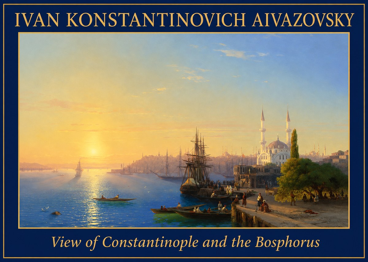 Ivan Konstantinovich Aivazovsky View of Constantinople and the Bosphorus No1 - Affiche