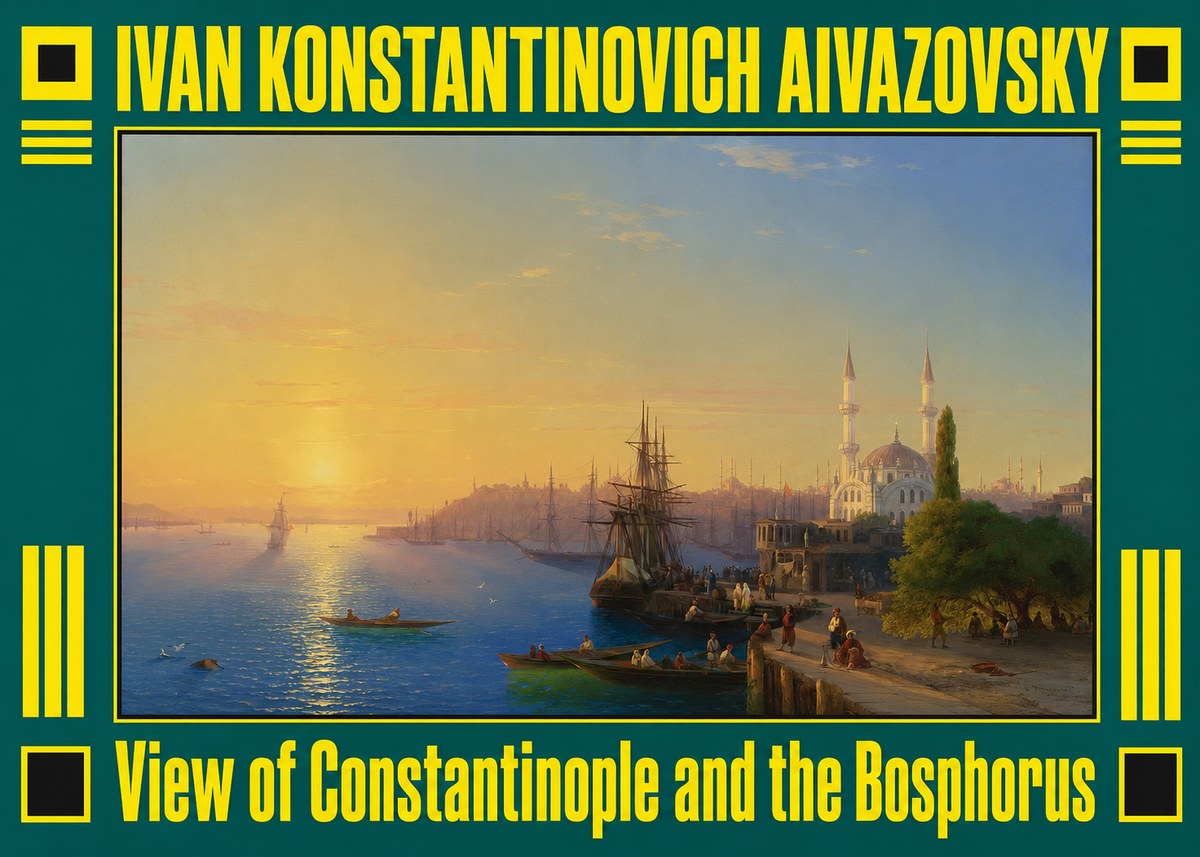 Ivan Konstantinovich Aivazovsky View of Constantinople and the Bosphorus No3 - Affiche