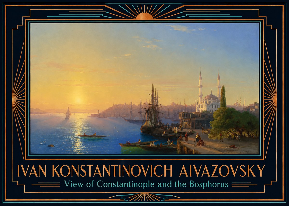 Ivan Konstantinovich Aivazovsky View of Constantinople and the Bosphorus No6 - Affiche