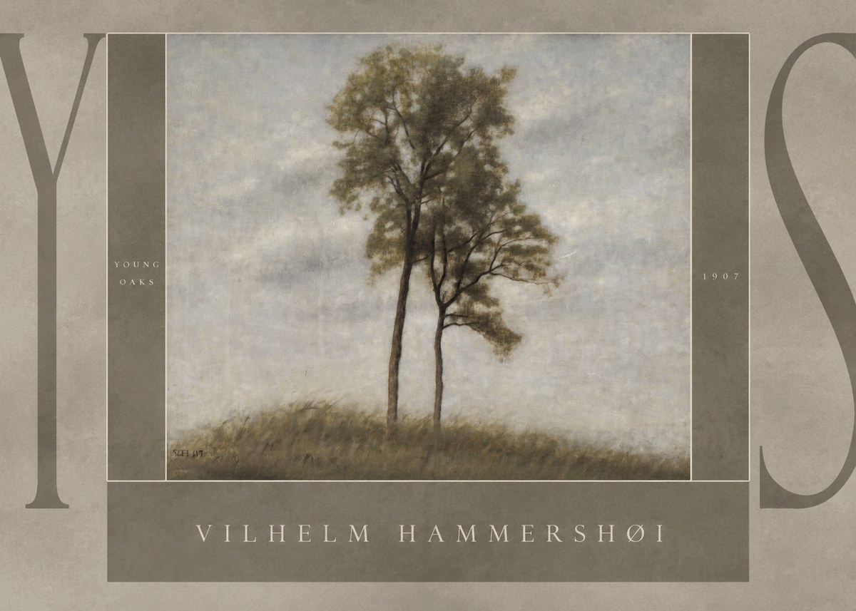 Vilhelm Hammershøi Young Oaks No5 - Affiche