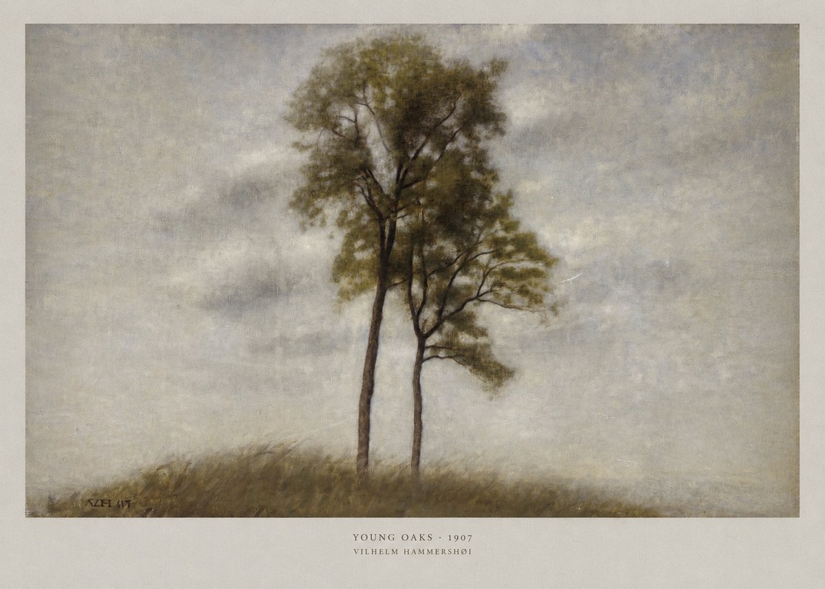Vilhelm Hammershøi Young Oaks No6 - Affiche