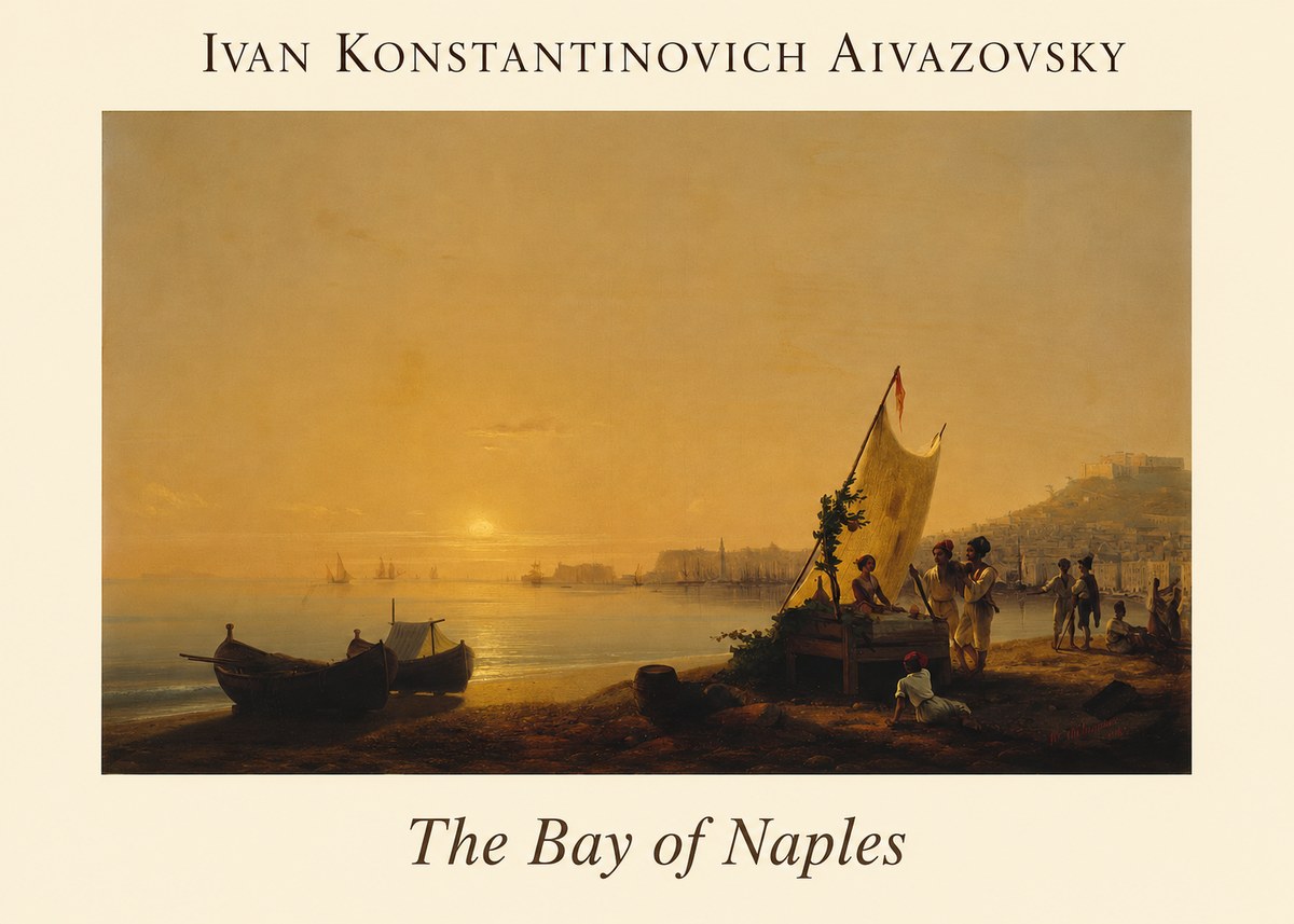Ivan Konstantinovich Aivazovsky The Bay of Naples No1 - Affiche