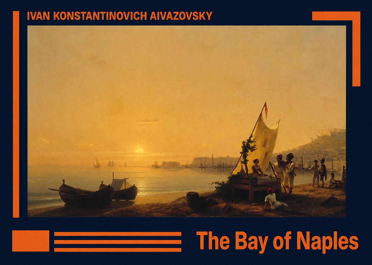 Ivan Konstantinovich Aivazovsky The Bay of Naples No2 - Affiche