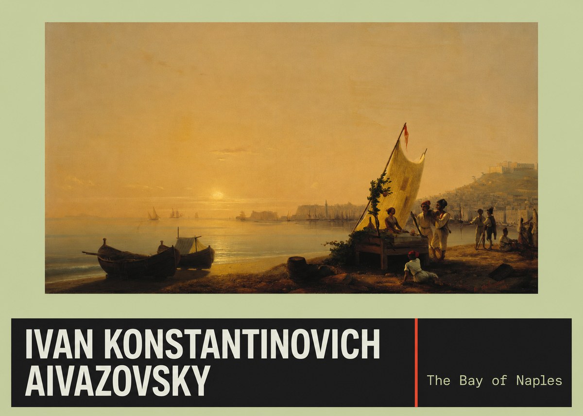 Ivan Konstantinovich Aivazovsky The Bay of Naples No6 - Affiche