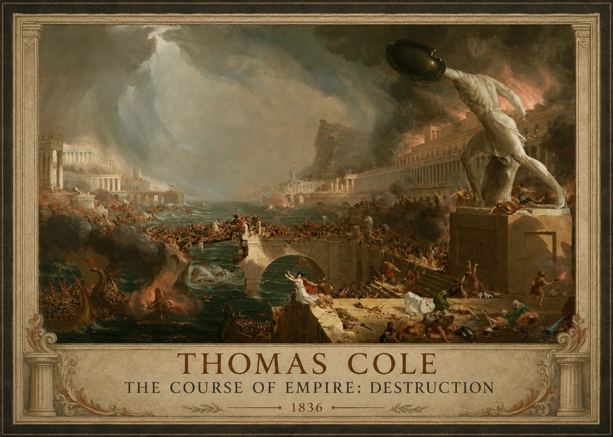 Thomas Cole The Course of Empire: Destruction No1 - Affiche