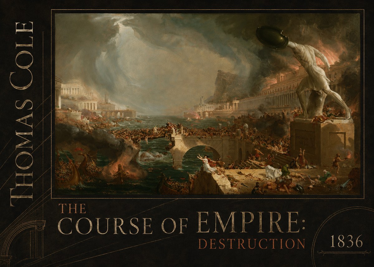 Thomas Cole The Course of Empire: Destruction No4 - Affiche