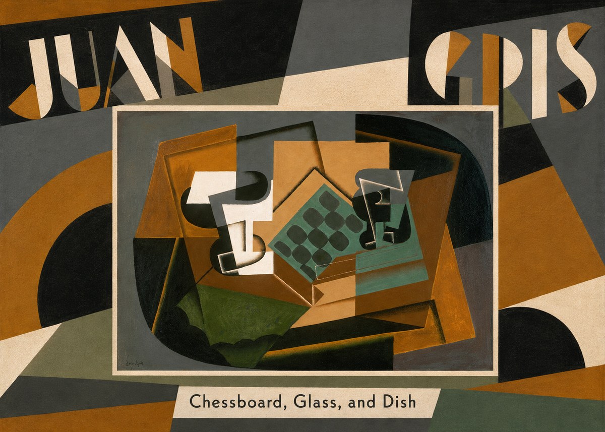 Juan Gris Chessboard, Glass, and Dish No5 - Affiche