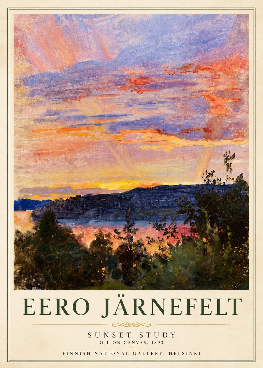 Eero Järnefelt Sunset Study No6 - Affiche