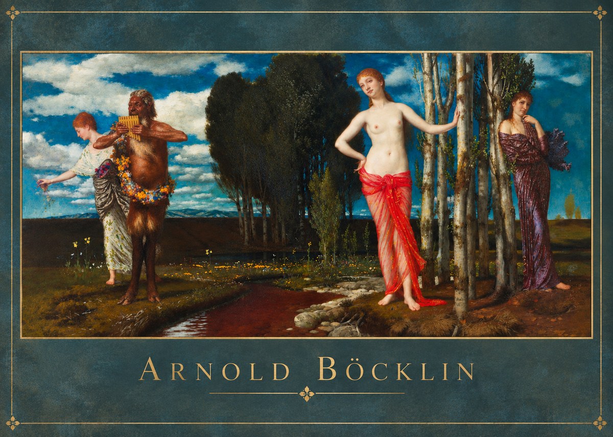 Arnold Böcklin Spring Evening No2 - Affiche